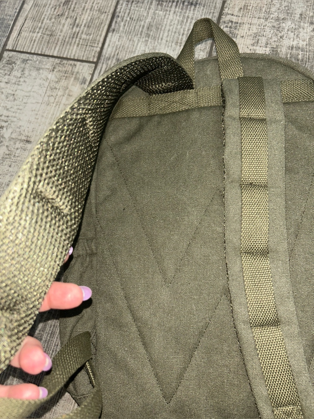 17” Wrangler Olive Washed Canvas Laptop Backpack w/ Brown Accents NWT - Picture 5 of 15